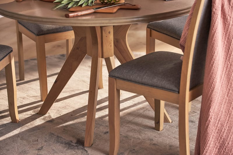 Grivita Rund Spisegruppe 120 cm med 4 Cadmos Spisestoler - Hvit - Møbler - Bord - Spisegrupper