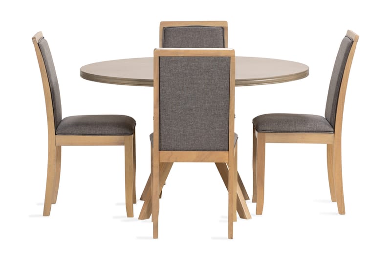 Grivita Rund Spisegruppe 120 cm med 4 Cadmos Spisestoler - Hvit - Møbler - Bord - Spisegrupper