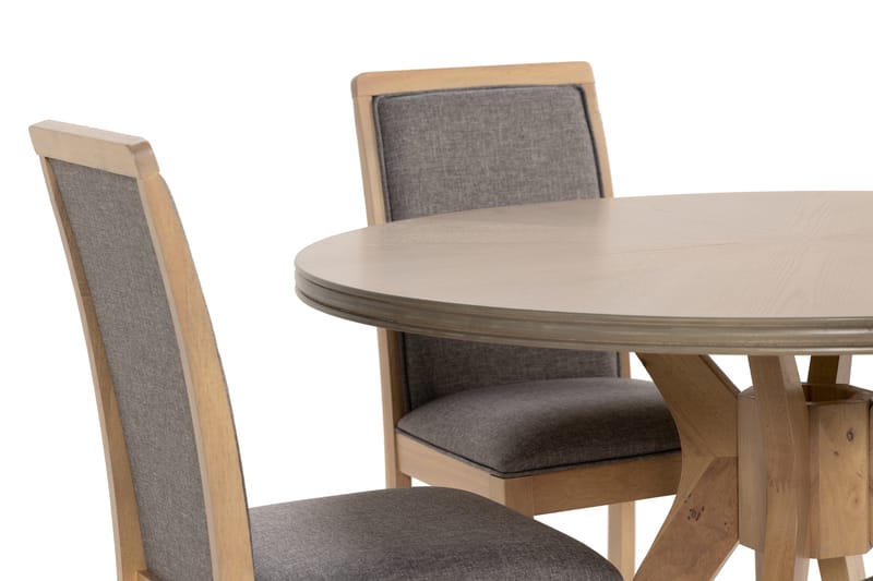 Grivita Rund Spisegruppe 120 cm med 4 Cadmos Spisestoler - Hvit - Møbler - Bord - Spisegrupper