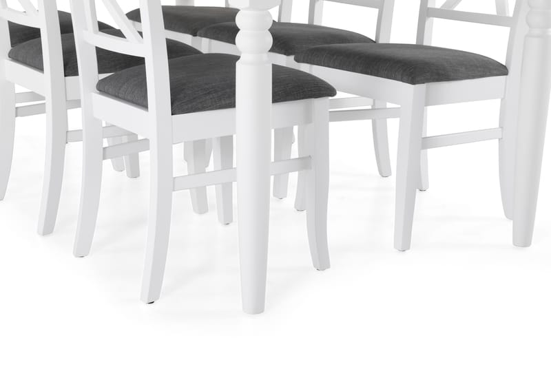 Hampton Spisebord med 6 Hartford stoler - Hvit - Spisegrupper