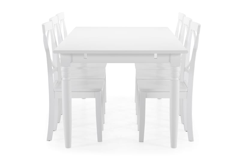 Hampton Spisebord med 6 Mirimar stoler - Hvit - Spisegrupper