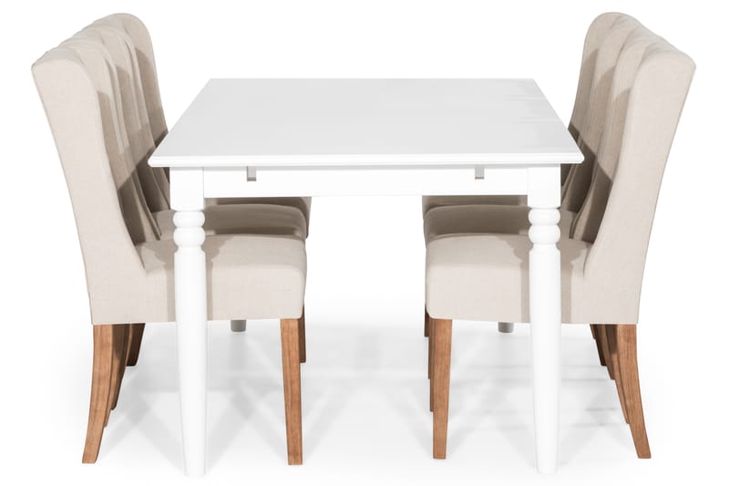 Hampton Spisegruppe 190 cm med 6 Irma Stol - Vintage Alm/Beige - Møbler - Bord - Spisegrupper