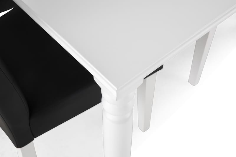 Hampton Spisegruppe 190 cm med 6 Viktor Stoler - Hvit/Svart - Møbler - Bord - Spisegrupper