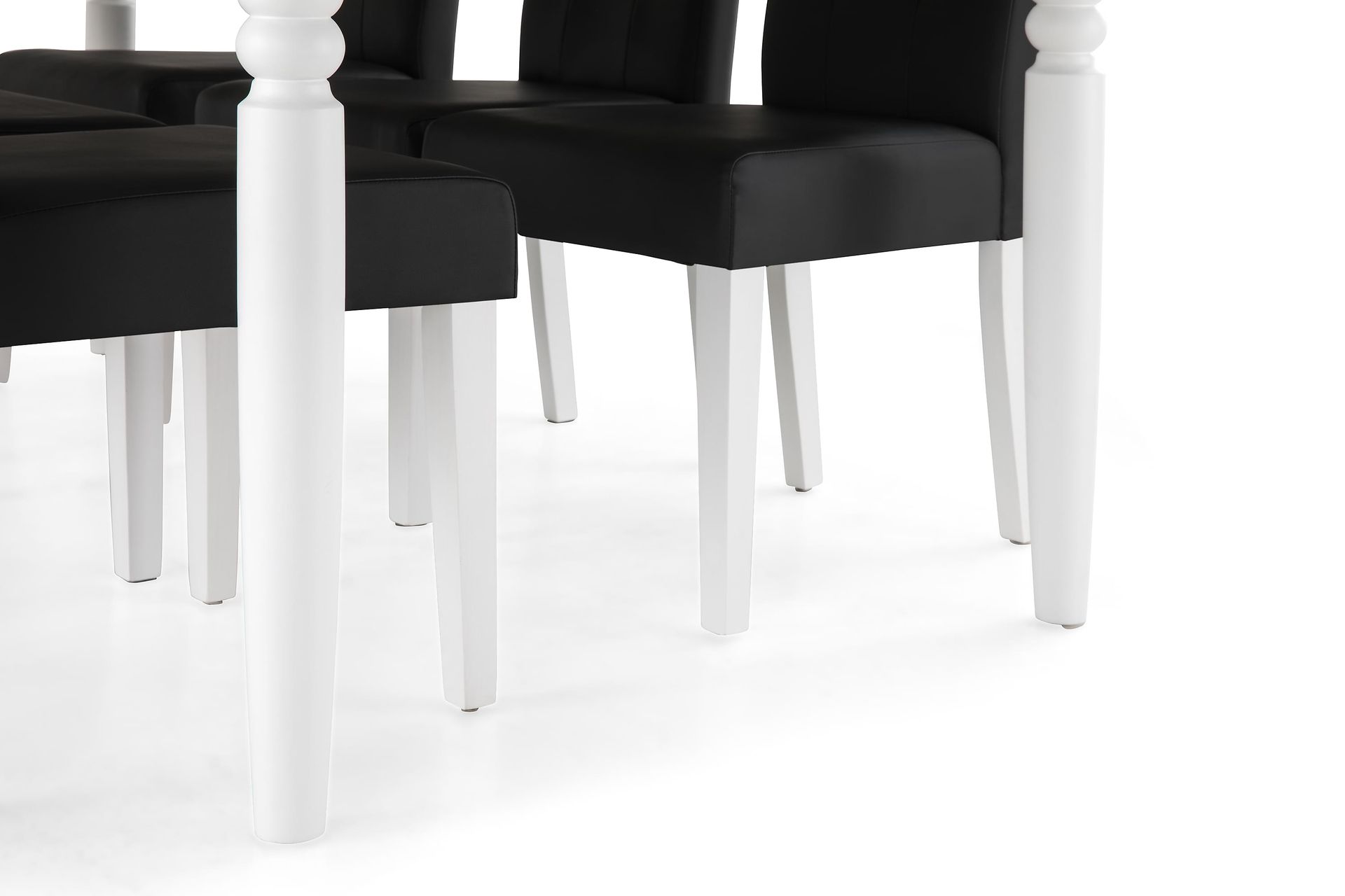 Hampton Spisegruppe 190 cm med 6 Viktor Stoler - Hvit/Svart - Møbler - Bord - Spisegrupper