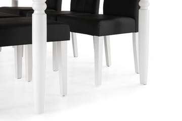 Hampton Spisegruppe 190 cm med 6 Viktor Stoler - Hvit/Svart - Møbler - Bord - Spisegrupper