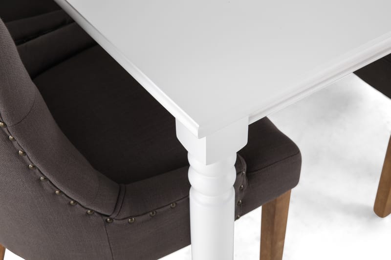 Hampton Spisegruppe 190 cm med 6 Viktoria Stoler - Hvit/Grå/Vintage - Møbler - Bord - Spisegrupper