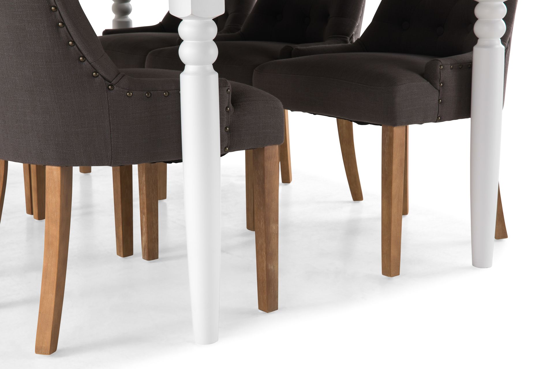 Hampton Spisegruppe 190 cm med 6 Viktoria Stoler - Hvit/Grå/Vintage - Møbler - Bord - Spisegrupper