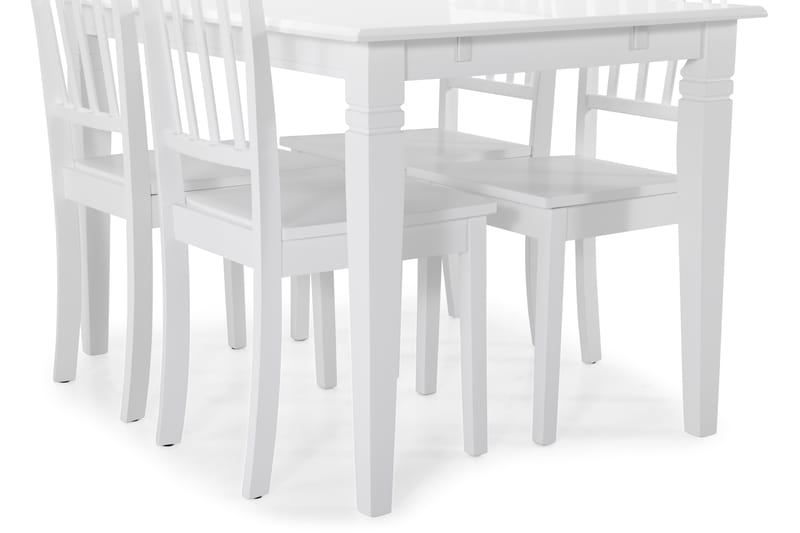 Hartford Spisebord med 4 Hudson stoler - Hvit - Spisegrupper