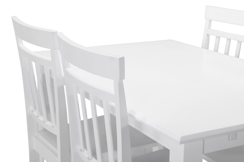 Hartford Spisebord med 4 Hudson stoler - Hvit - Spisegrupper