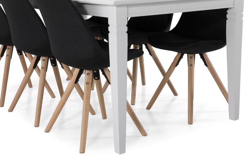 Hartford Spisebord med 6 Forum stoler - Hvit/Mørkegrå - Spisegrupper