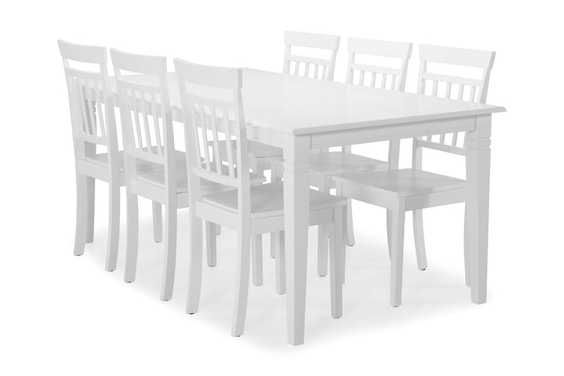 Hartford Spisebord med 6 Hudson stoler - Hvit - Spisegrupper