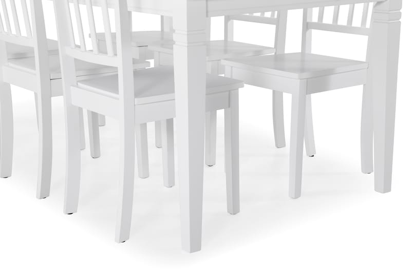 Hartford Spisebord med 6 Hudson stoler - Hvit - Spisegrupper