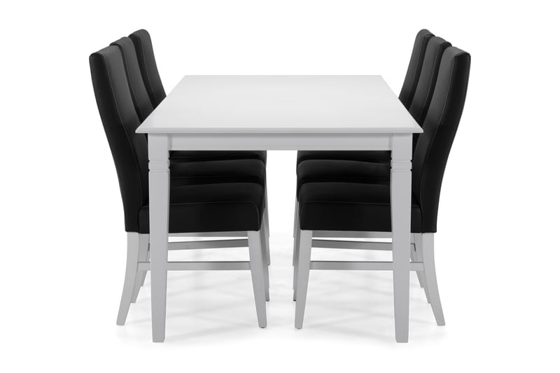 Hartford Spisebord med 6 Mazzi stoler - Hvit/Svart - Spisegrupper