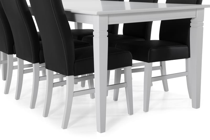 Hartford Spisebord med 6 Mazzi stoler - Hvit/Svart - Spisegrupper