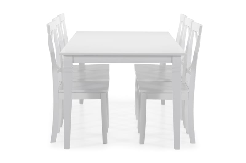 Hartford Spisebord med 6 Mirimar stoler - Hvit - Spisegrupper
