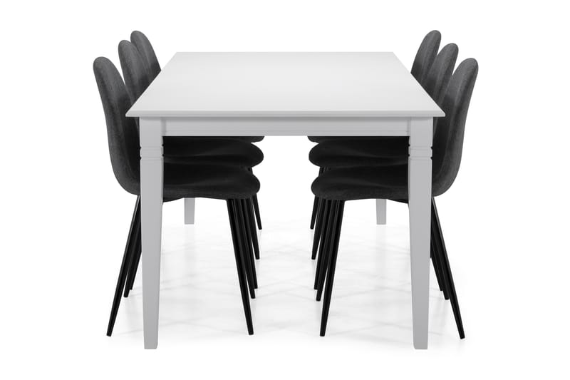 Hartford Spisebord med 6 Nibe stoler - Grå/Svart - Spisegrupper