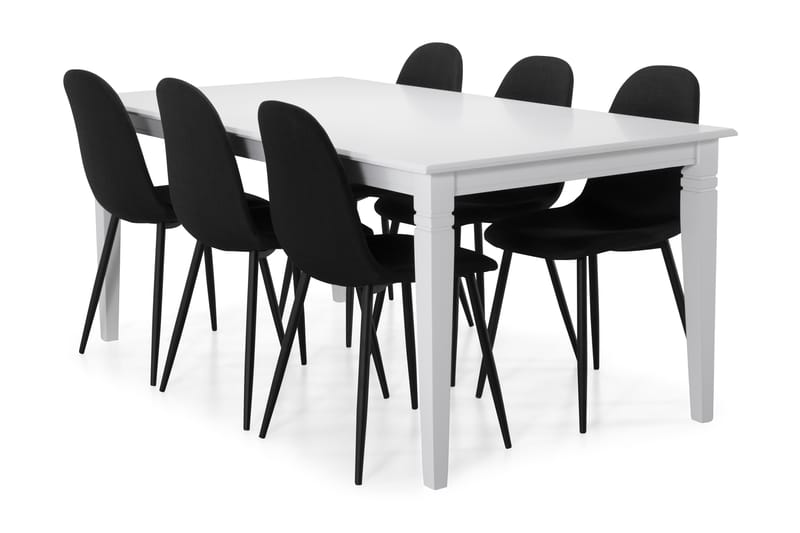 Hartford Spisebord med 6 Nibe stoler - Svart - Spisegrupper