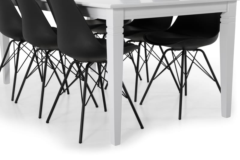 Hartford Spisebord med 6 Shell stoler - Svart - Spisegrupper