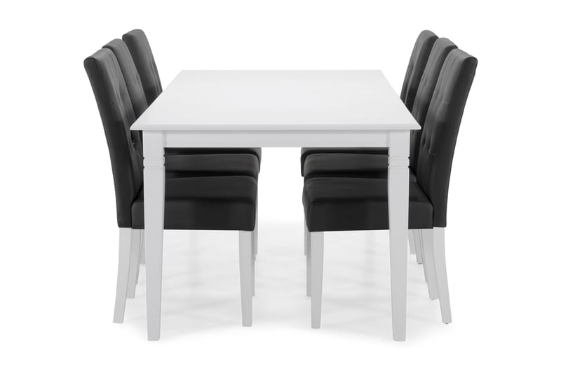 Hartford Spisebord med 6 Viktor stoler - Svart/Hvit - Spisegrupper