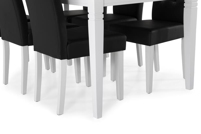 Hartford Spisebord med 6 Viktor stoler - Svart/Hvit - Spisegrupper