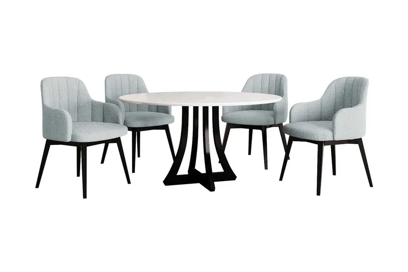 Hollan Spisegruppe Rund Grå|Svart, undefined