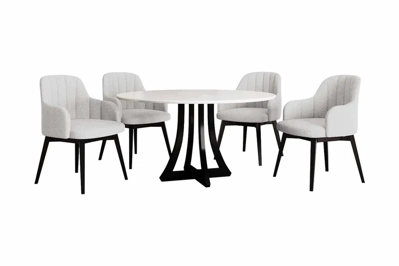 Hollan Spisegruppe Rund Hvit|Svart, undefined
