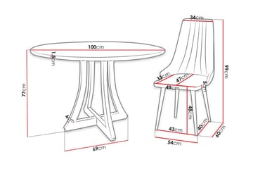 Hollan Spisegruppe Svart - Møbler - Bord - Spisegrupper