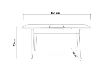 Idehult Spisegruppe 4 deler 75 cm - Valnøtt/Antrasitt - Møbler - Bord - Spisegrupper