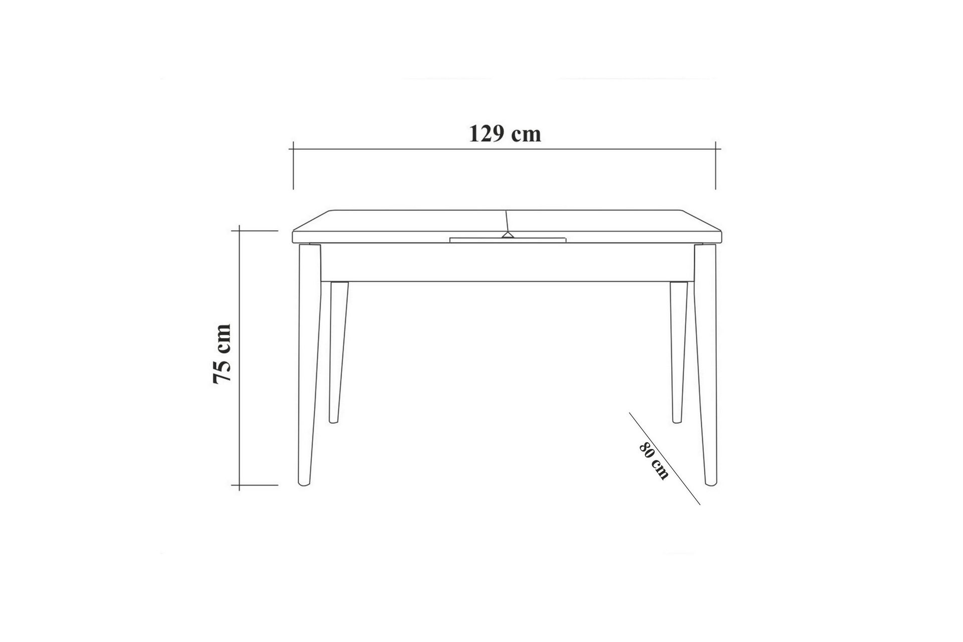 Idehult Spisegruppe 5 deler 75 cm - Hvit / Antrasitt - Møbler - Bord - Spisegrupper
