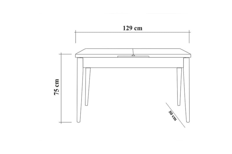 Idehult Spisegruppe 5 deler 75 cm - Tre / Natur / Antrasitt - Møbler - Bord - Spisegrupper