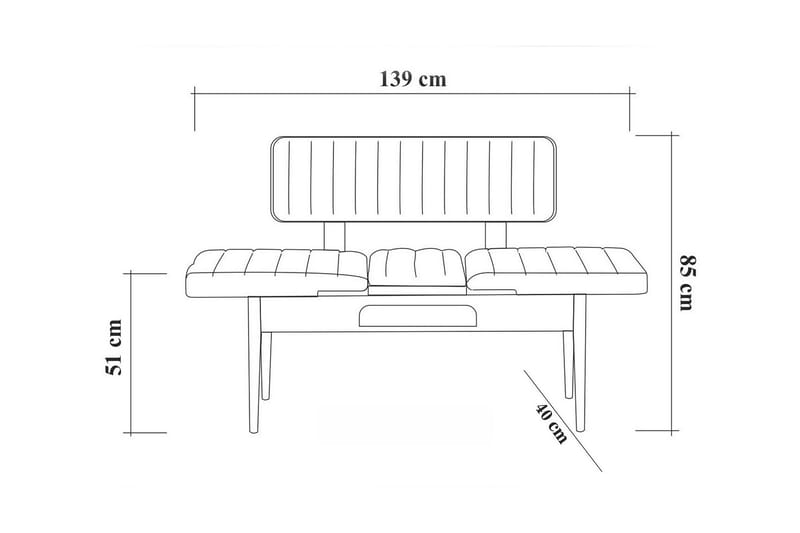 Idehult Spisegruppe 5 deler 75 cm - Tre / Natur / Antrasitt - Møbler - Bord - Spisegrupper