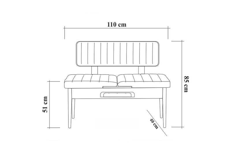 Idehult Spisegruppe 5 deler 75 cm - Tre / Natur / Antrasitt - Møbler - Bord - Spisegrupper