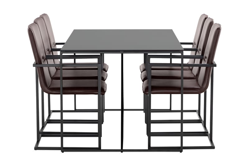 Indy Spisebord 180 cm med 6 Melbana Spisestoler - Svart - Møbler - Bord - Spisegrupper
