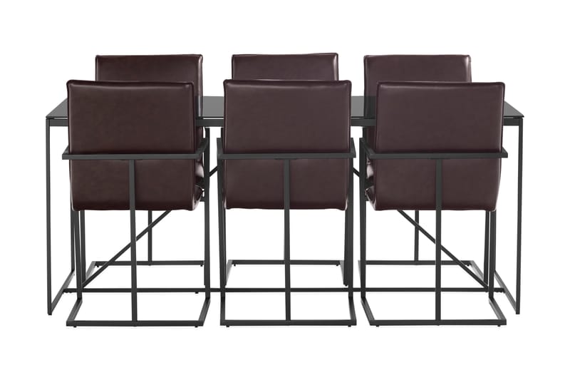 Indy Spisebord 180 cm med 6 Melbana Spisestoler - Svart - Møbler - Bord - Spisegrupper