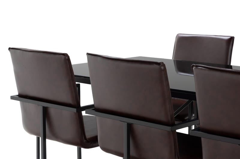 Indy Spisebord 180 cm med 6 Melbana Spisestoler - Svart - Møbler - Bord - Spisegrupper