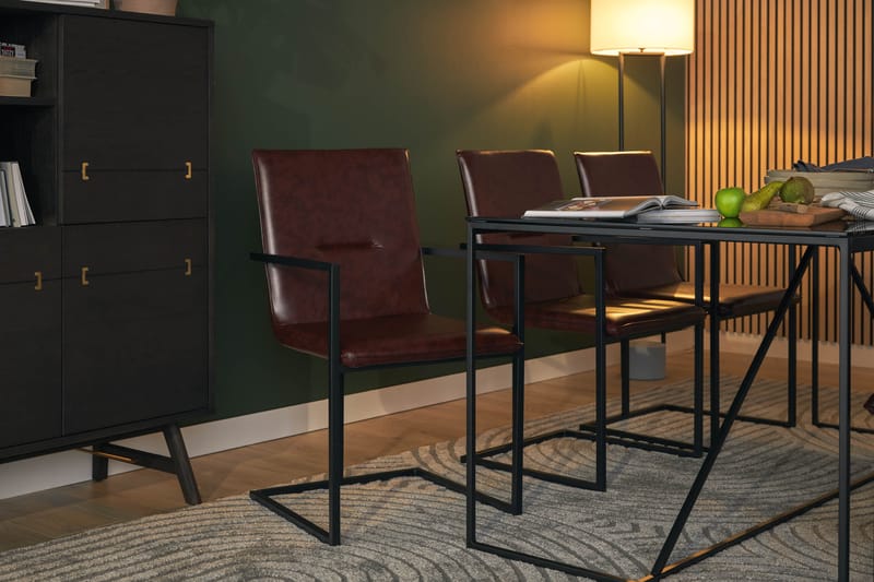 Indy Spisebord 180 cm med 6 Melbana Spisestoler - Svart - Møbler - Bord - Spisegrupper