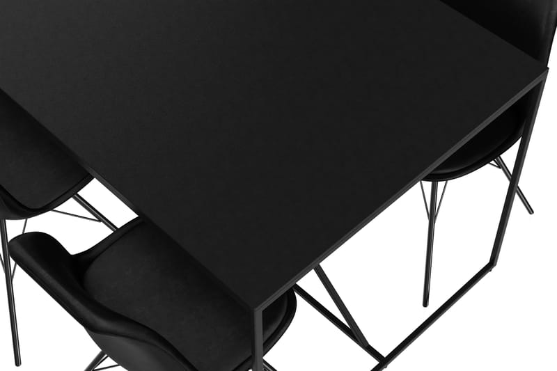 Indy Spisebord 180 cm Med 6 Shell Spisestoler Fløyel - Møbler - Bord - Spisegrupper