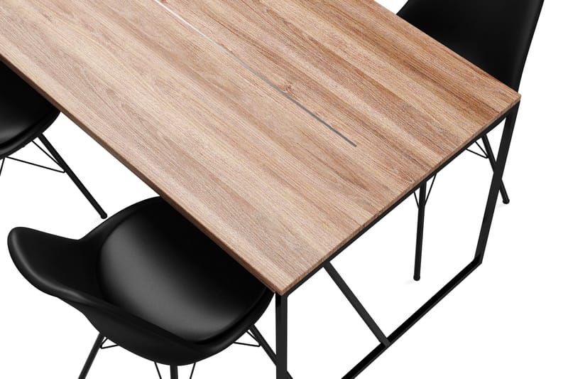 Indy Spisebord 240 cm Med 8 st Shell Spisestoler Kunstlær - Spisegrupper