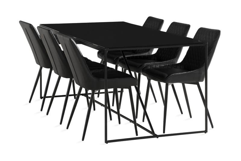 Indy Spisegruppe 180 cm inkl. 6 Hennebyn Stoler - Svart - Møbler - Bord - Spisegrupper