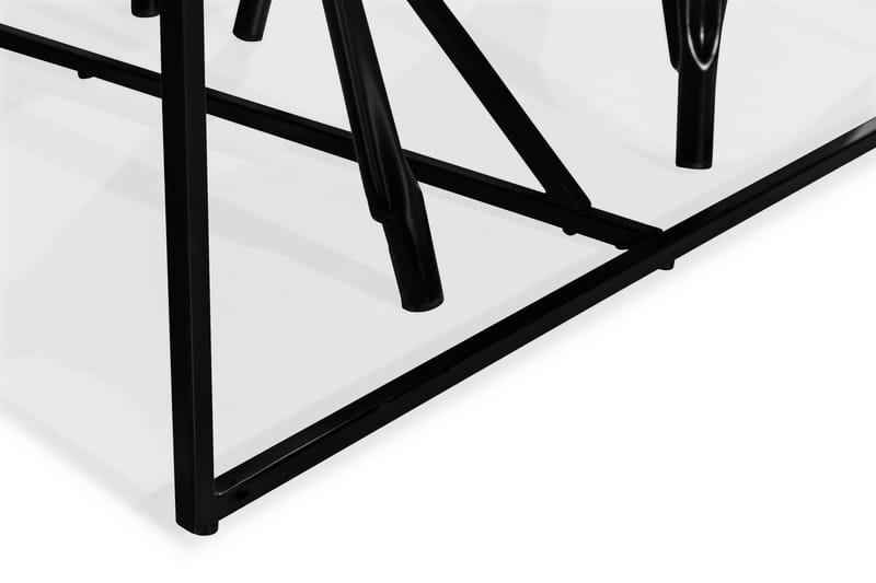 Indy Spisegruppe med 6 Amparo Stoler - Glass/Metall/Svart - Møbler - Bord - Spisegrupper