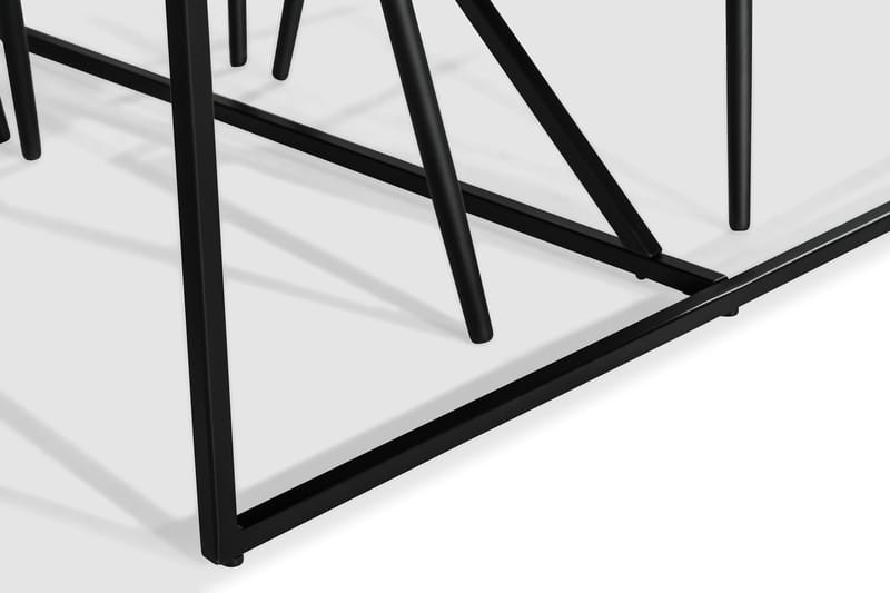 Indy Spisegruppe med 6 Felipe Stoler Fløyel - Glass/Metall/Grå/Svart - Møbler - Bord - Spisegrupper