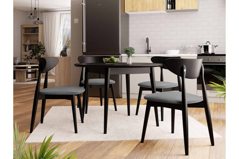 Ingram Spisegruppe Rund Grå - Møbler - Bord - Spisegrupper