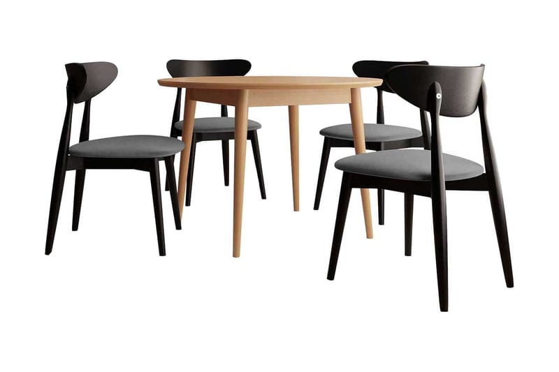 Ingram Spisegruppe Rund Svart, undefined