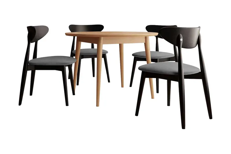 Ingram Spisegruppe Rund Svart, undefined