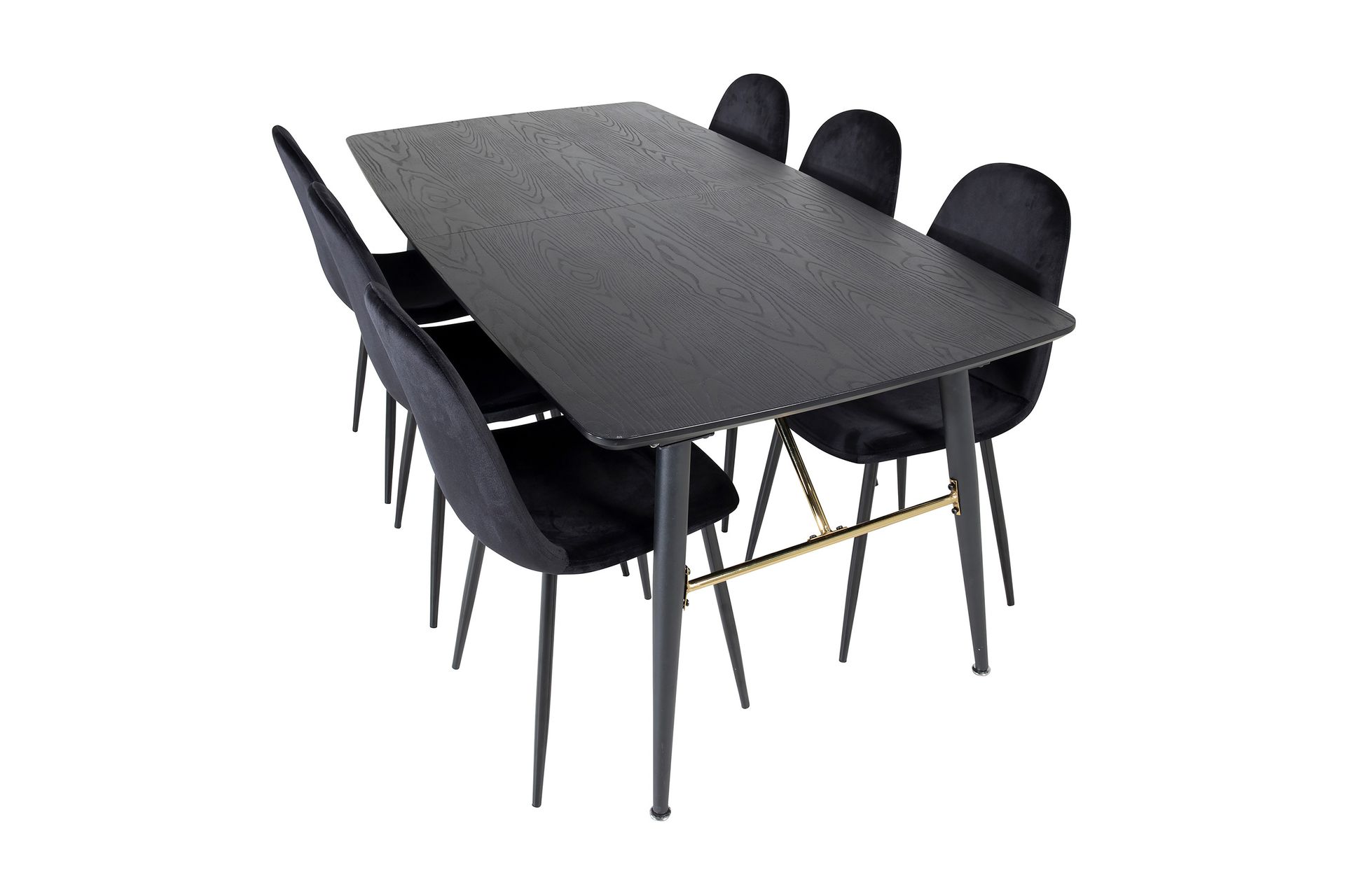 Irunea Forlengningsbar Spisegruppe 180 cm inkl. 6 Pontus Sto - Svart - Møbler - Bord - Spisegrupper
