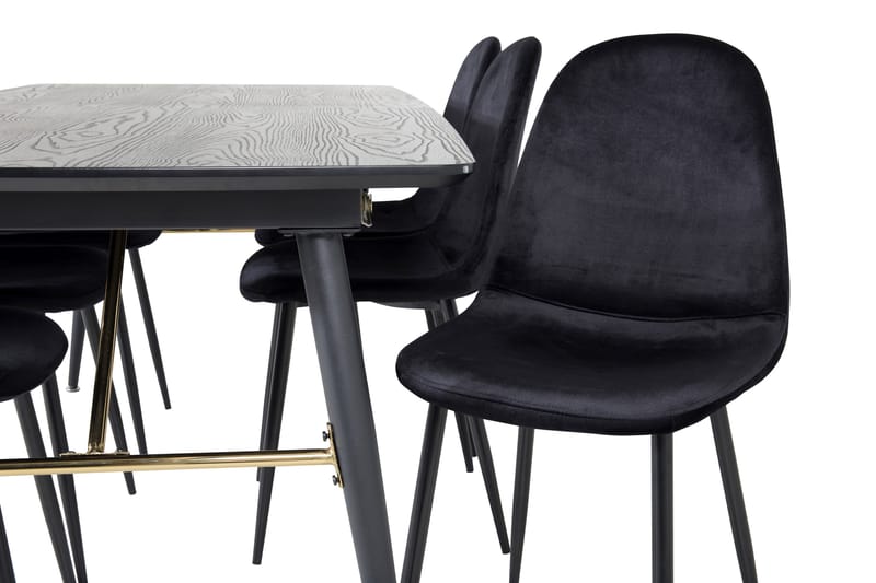 Irunea Forlengningsbar Spisegruppe 180 cm inkl. 6 Pontus Sto - Svart - Møbler - Bord - Spisegrupper
