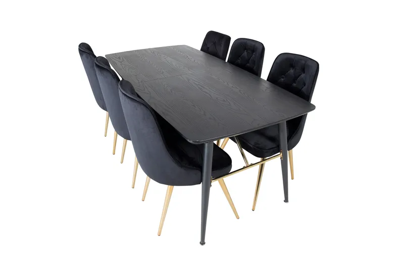 Irunea Spisebord 180 cm med 6 Valerie Lyx Fløyelsstoler, undefined