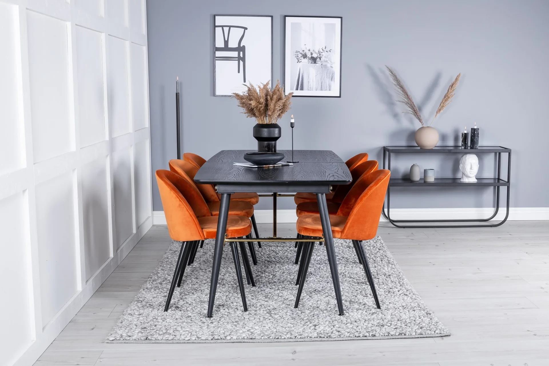 Irunea Spisegruppe 180 cm + 6 Valeri Spisestoler -