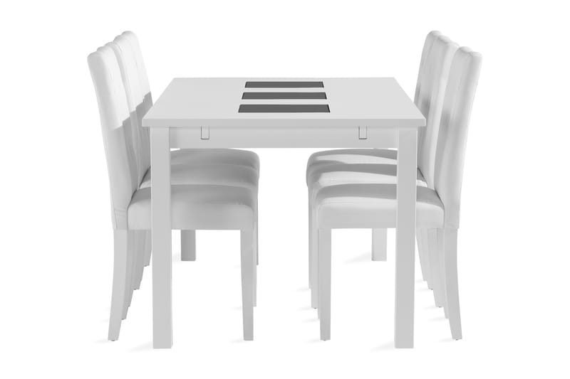 Jasmin Forlengbar Spisegruppe 180cm inkl 6 Brunnevik Stoler - Hvit - Møbler - Bord - Spisegrupper