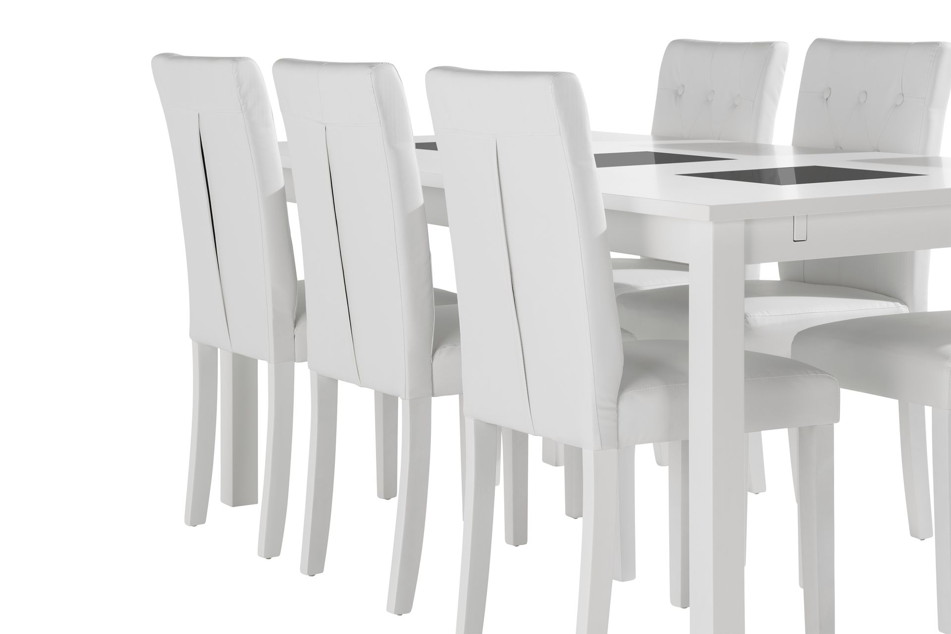 Jasmin Forlengbar Spisegruppe 180cm inkl 6 Brunnevik Stoler - Hvit - Møbler - Bord - Spisegrupper